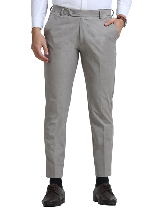 MEN’S LT GREY Slim-Fit Trousers for a Sleek, Professional Appearance