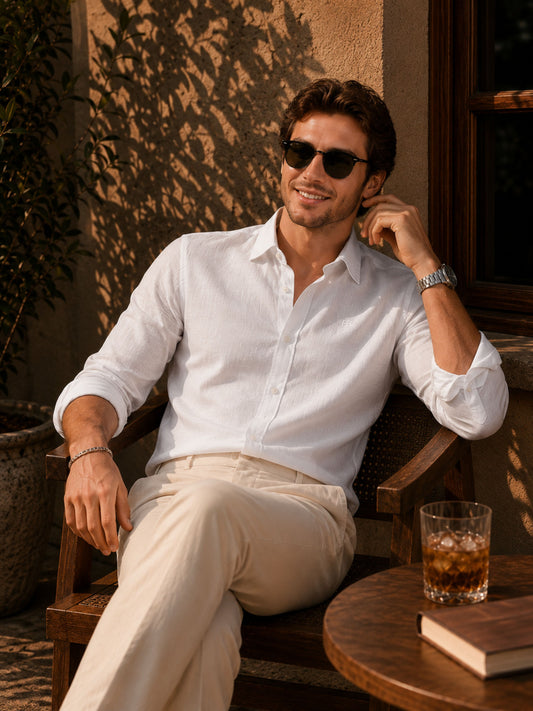 Finn Brooks Lyocell Slub Full Sleeve Shirt