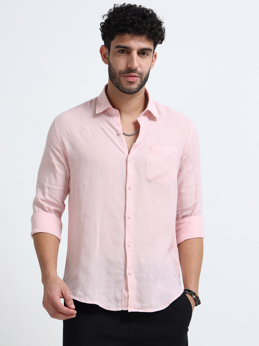 Light Pink Full Sleeve Irish Linen Shirt