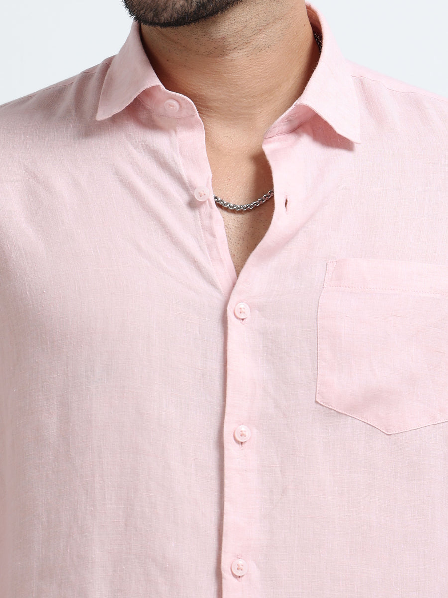 Light Pink Full Sleeve Irish Linen Shirt