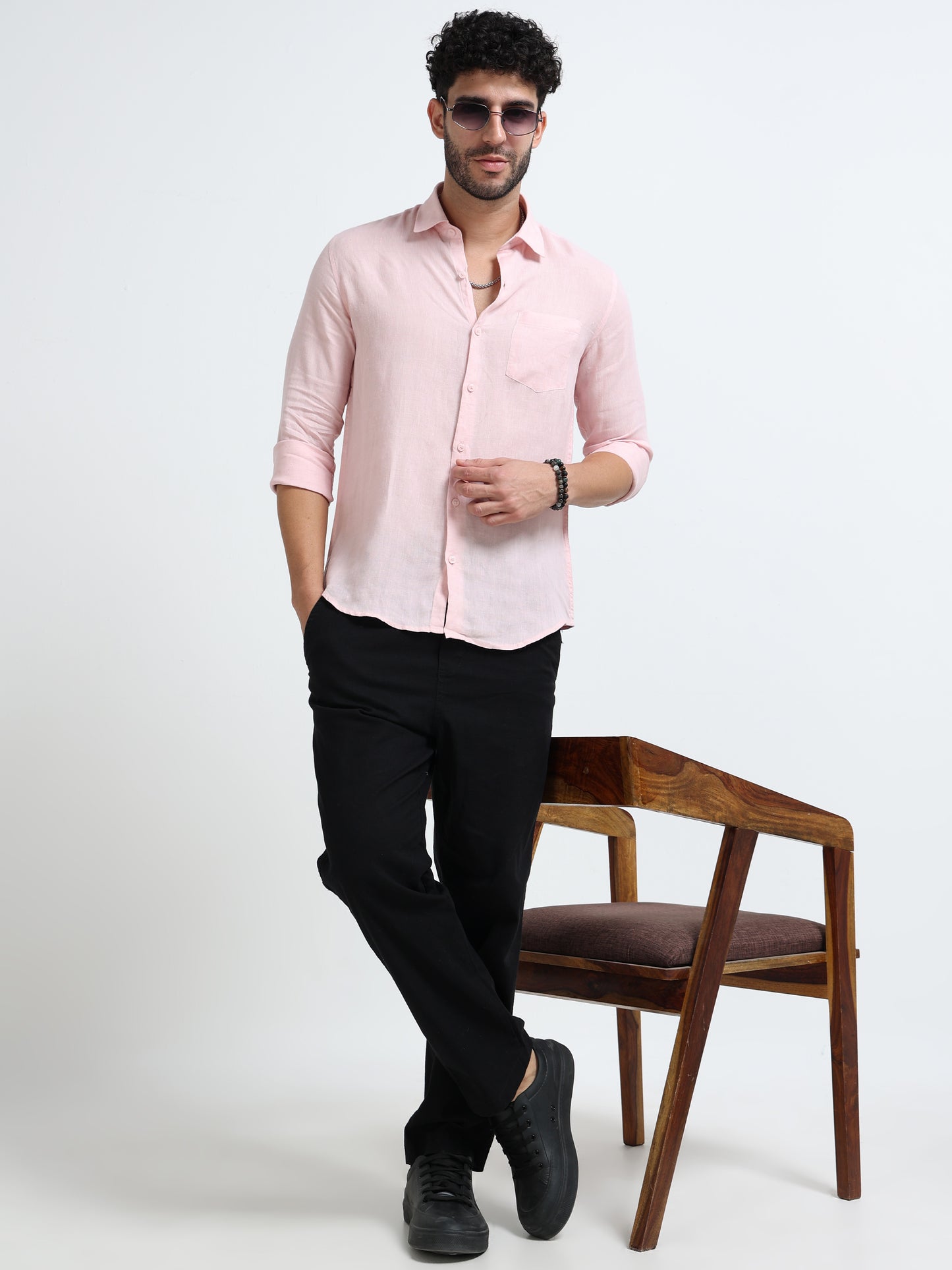 Light Pink Full Sleeve Irish Linen Shirt