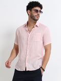 Light Pink Half Sleeve Irish Linen Shirt