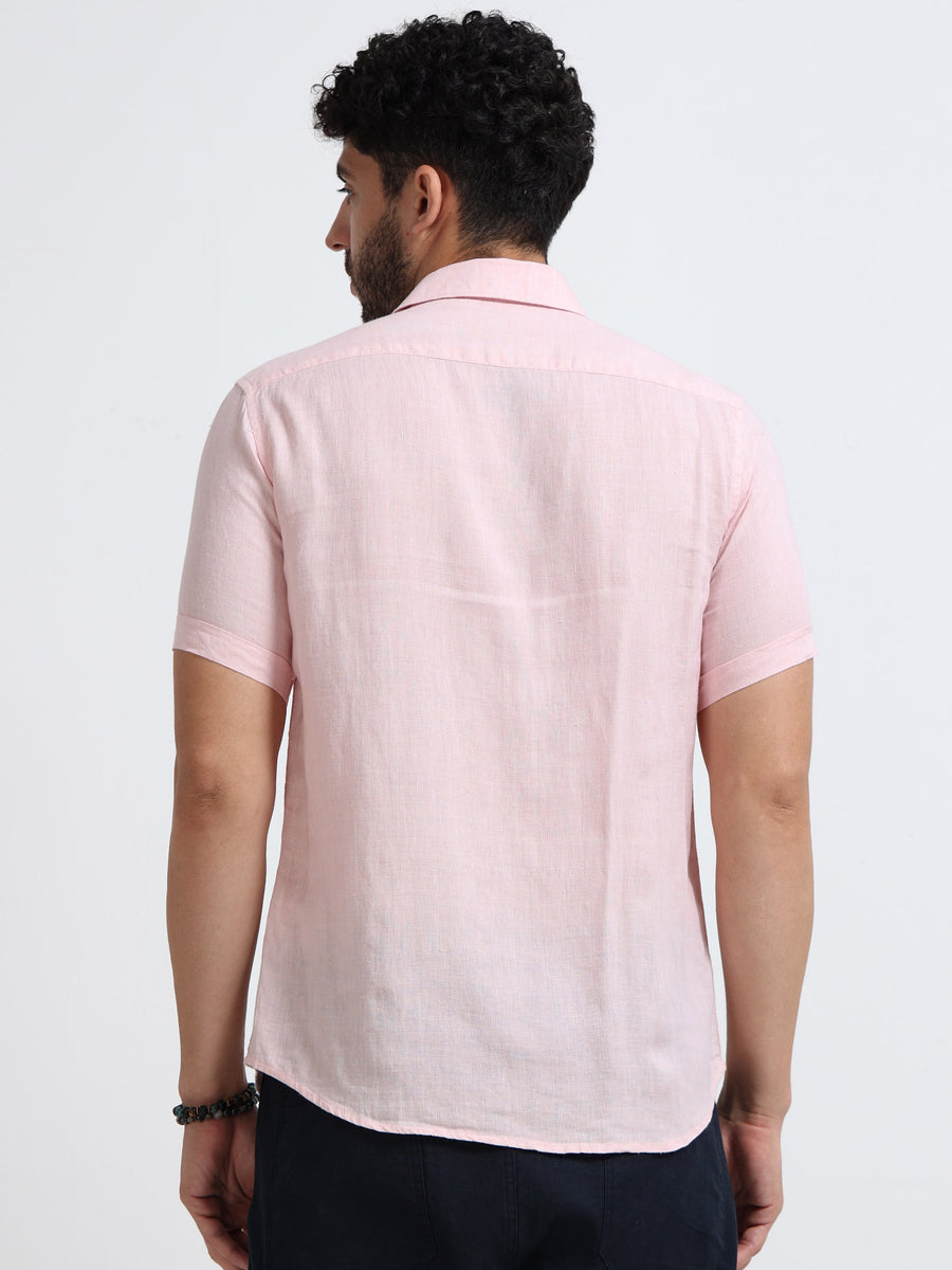 Light Pink Half Sleeve Irish Linen Shirt
