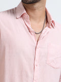 Light Pink Half Sleeve Irish Linen Shirt