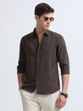 Dark Brown Full Sleeve Imported Viscose Shirt