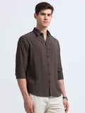 Dark Brown Full Sleeve Imported Viscose Shirt