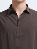Dark Brown Full Sleeve Imported Viscose Shirt