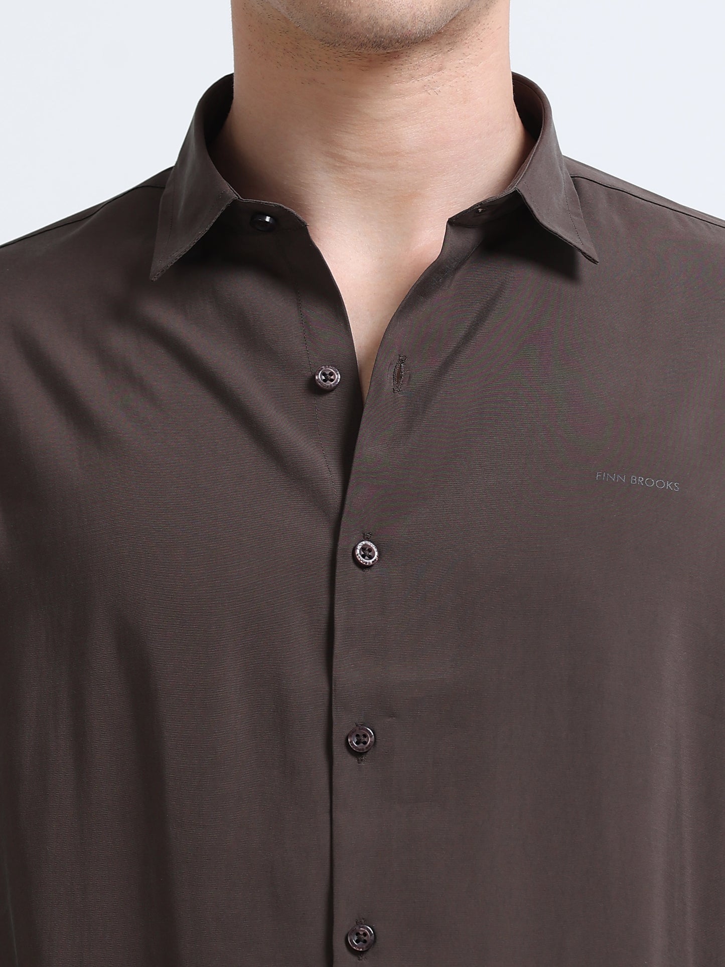 Dark Brown Full Sleeve Imported Viscose Shirt