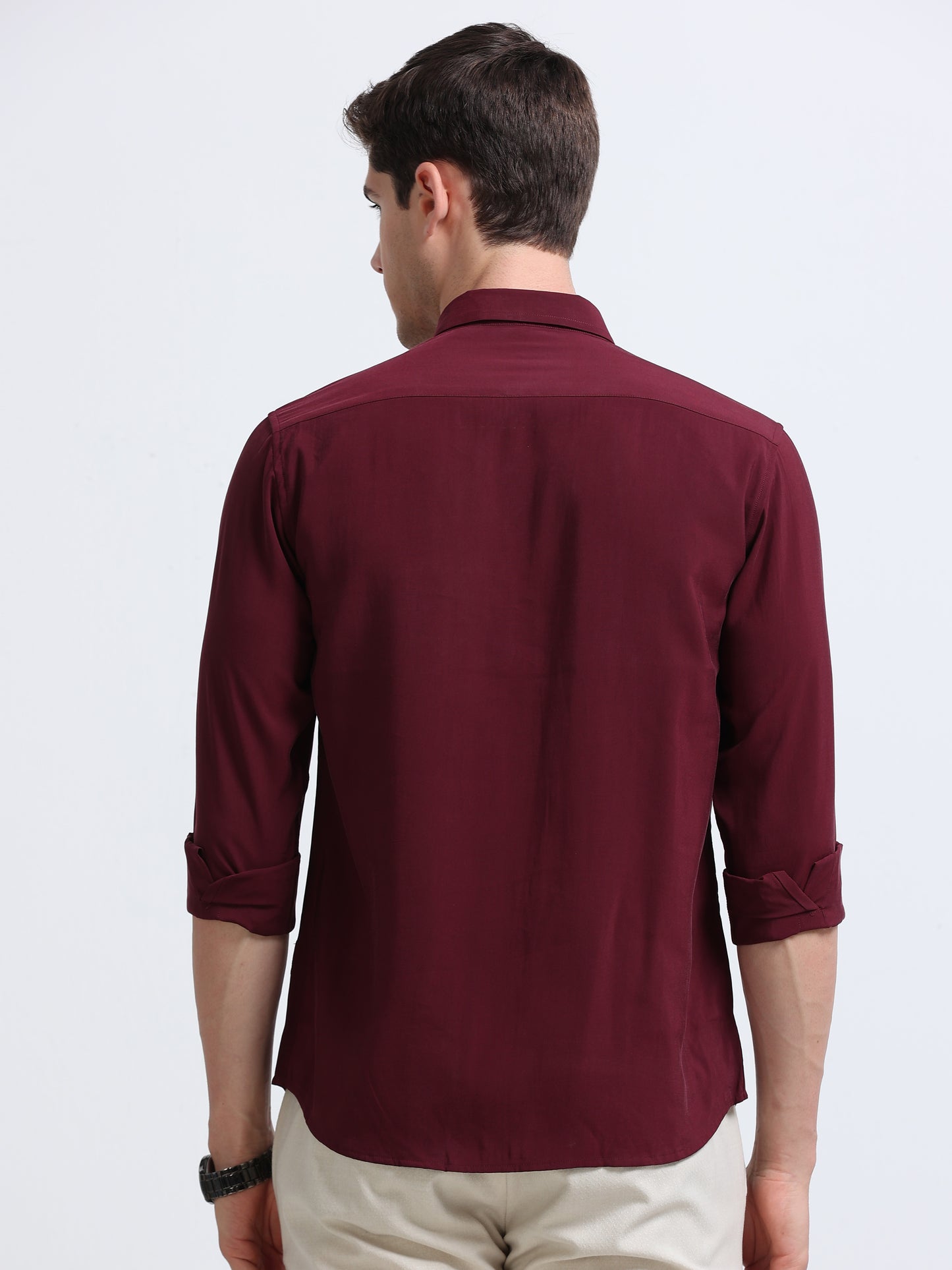 Maroon Full Sleeve Imported Viscose Shirt