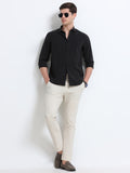 Black Full Sleeve Imported Viscose Shirt