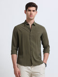 Olive Full Sleeve Imported Viscose Shirt