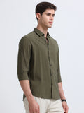 Olive Full Sleeve Imported Viscose Shirt