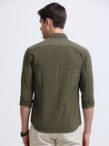 Olive Full Sleeve Imported Viscose Shirt