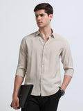 Beige Full Sleeve Imported Viscose Shirt