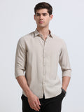 Beige Full Sleeve Imported Viscose Shirt