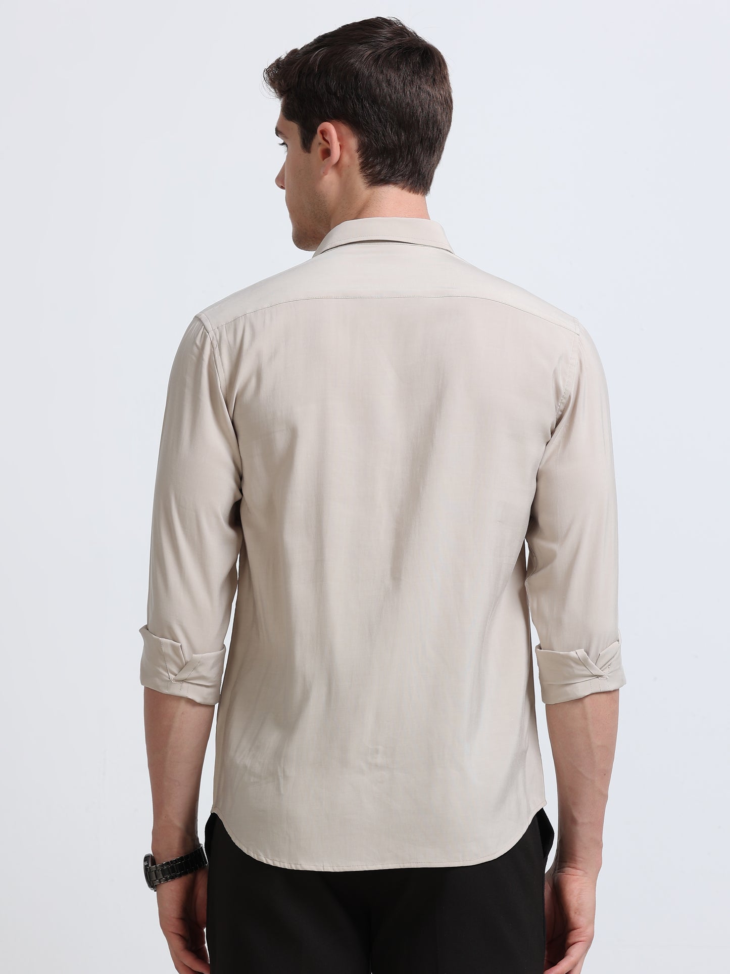 Beige Full Sleeve Imported Viscose Shirt
