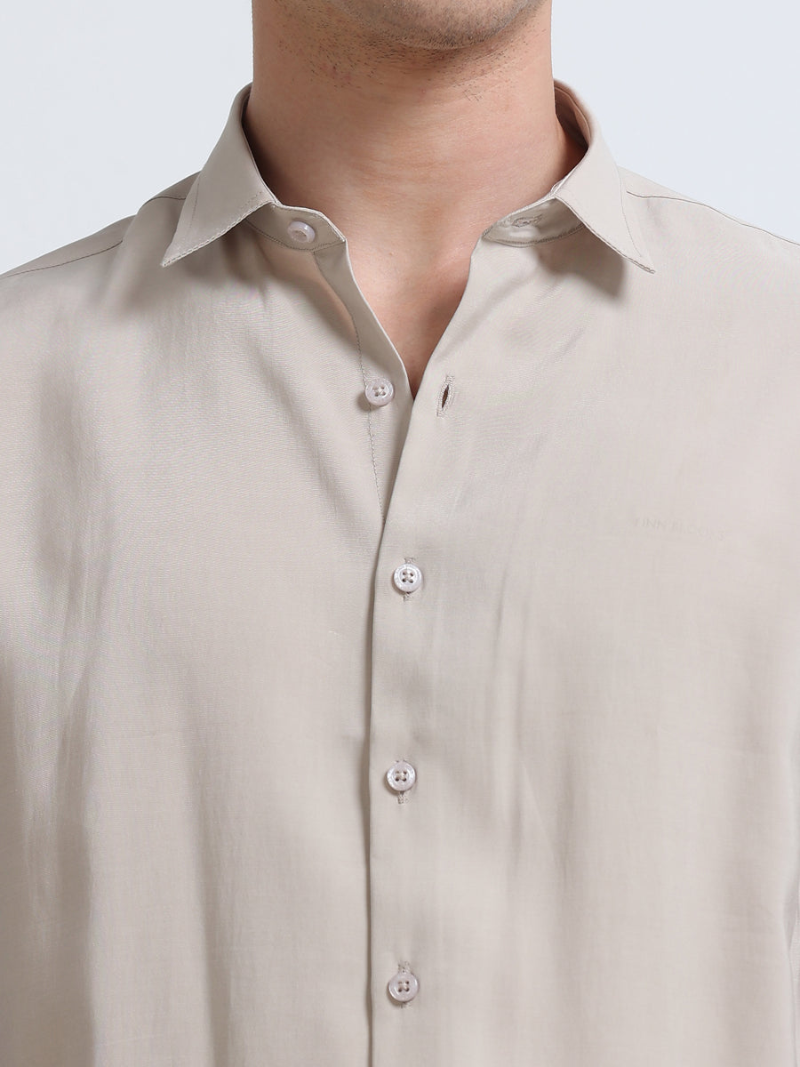 Beige Full Sleeve Imported Viscose Shirt