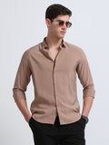 Peach Full Sleeve Imported Viscose Shirt