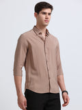 Peach Full Sleeve Imported Viscose Shirt