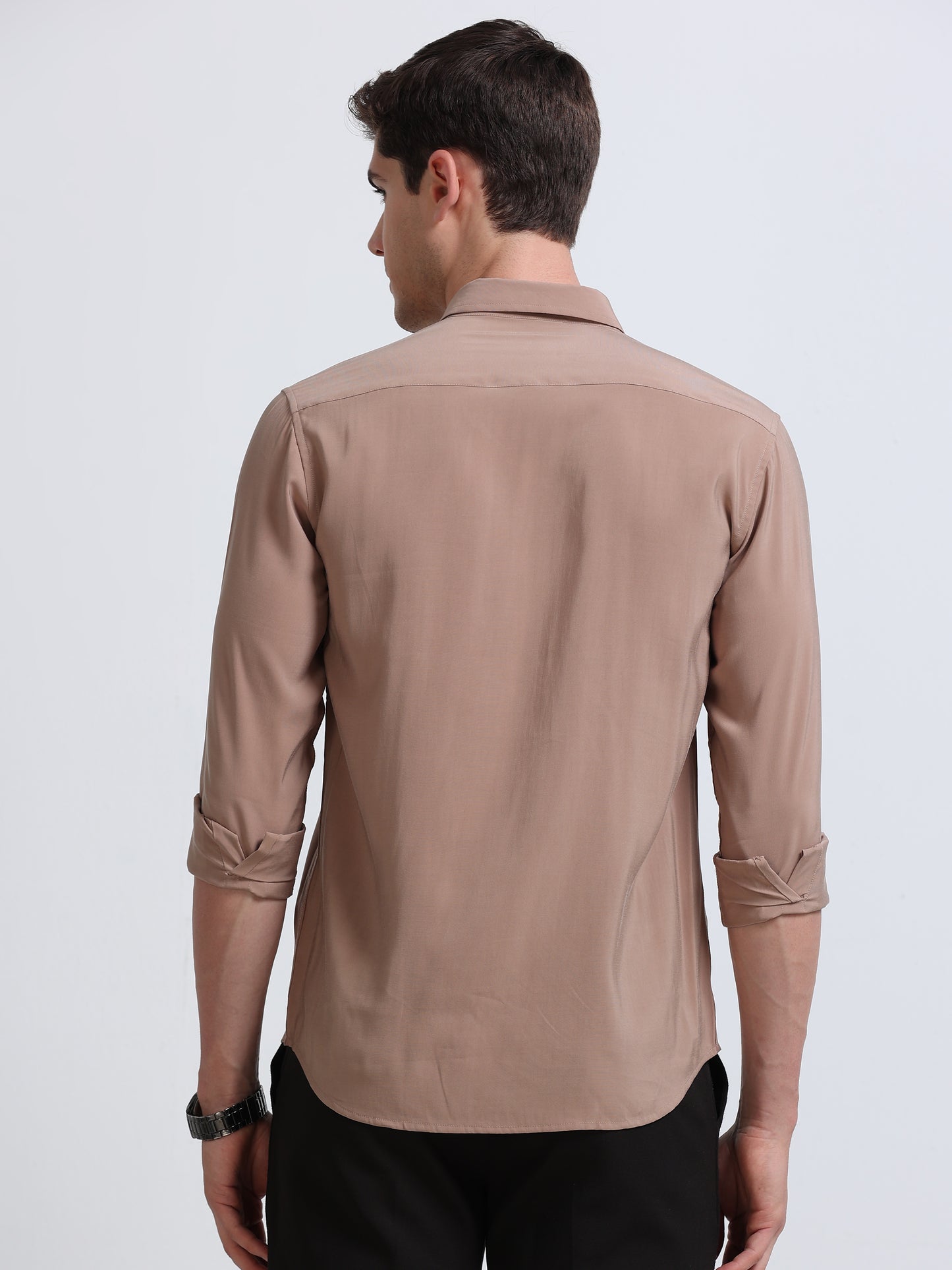 Peach Full Sleeve Imported Viscose Shirt