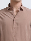 Peach Full Sleeve Imported Viscose Shirt