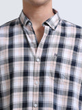 Navy Light Pink Large Check Full Sleeve Cotton Shirt