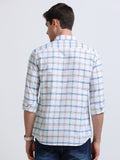 White Multi-Check Full Sleeve Cotton Shirt