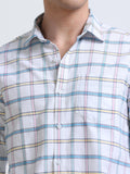 White Multi-Check Full Sleeve Cotton Shirt