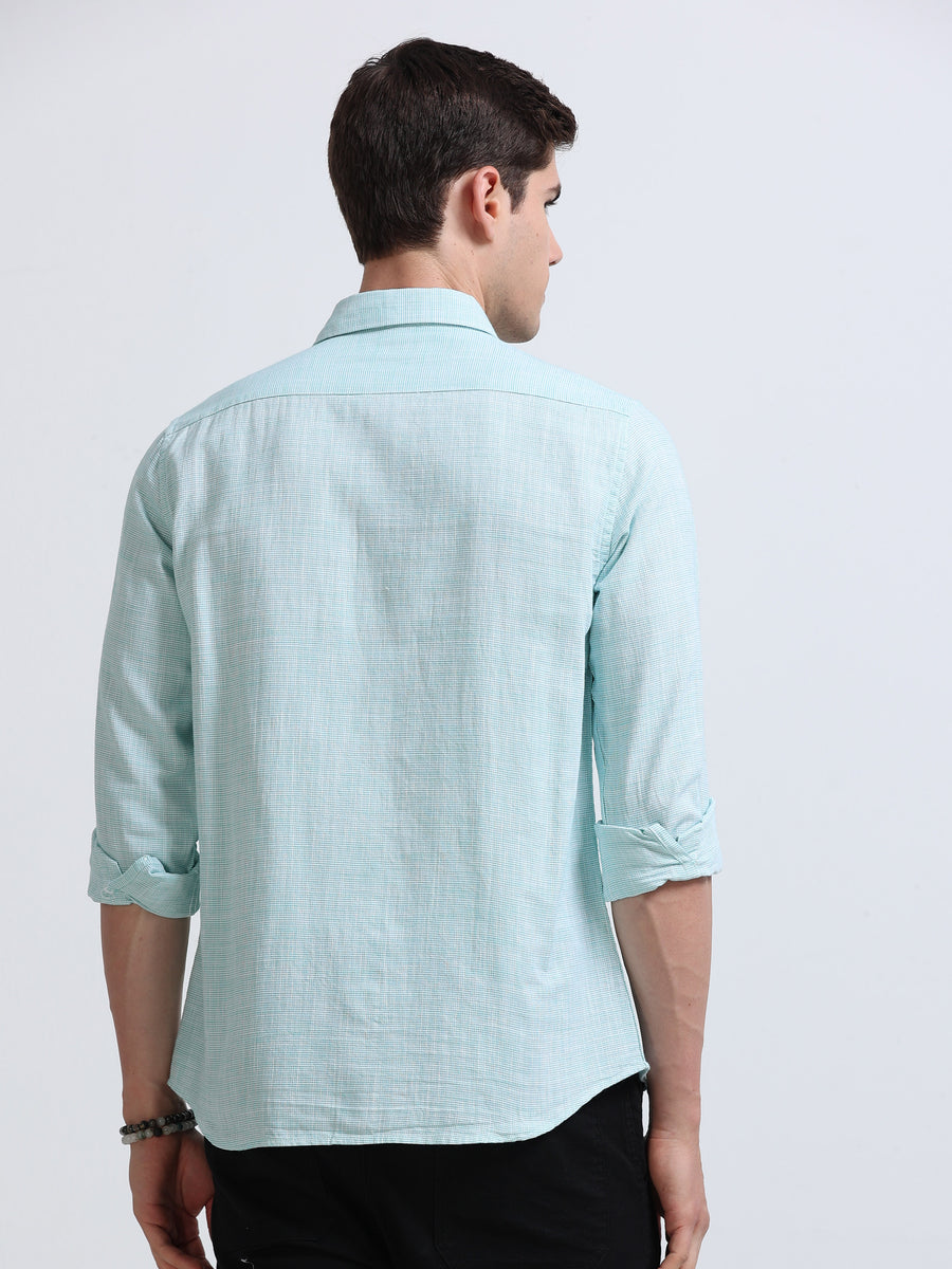 Aqua Breeze Linen Casual Shirt