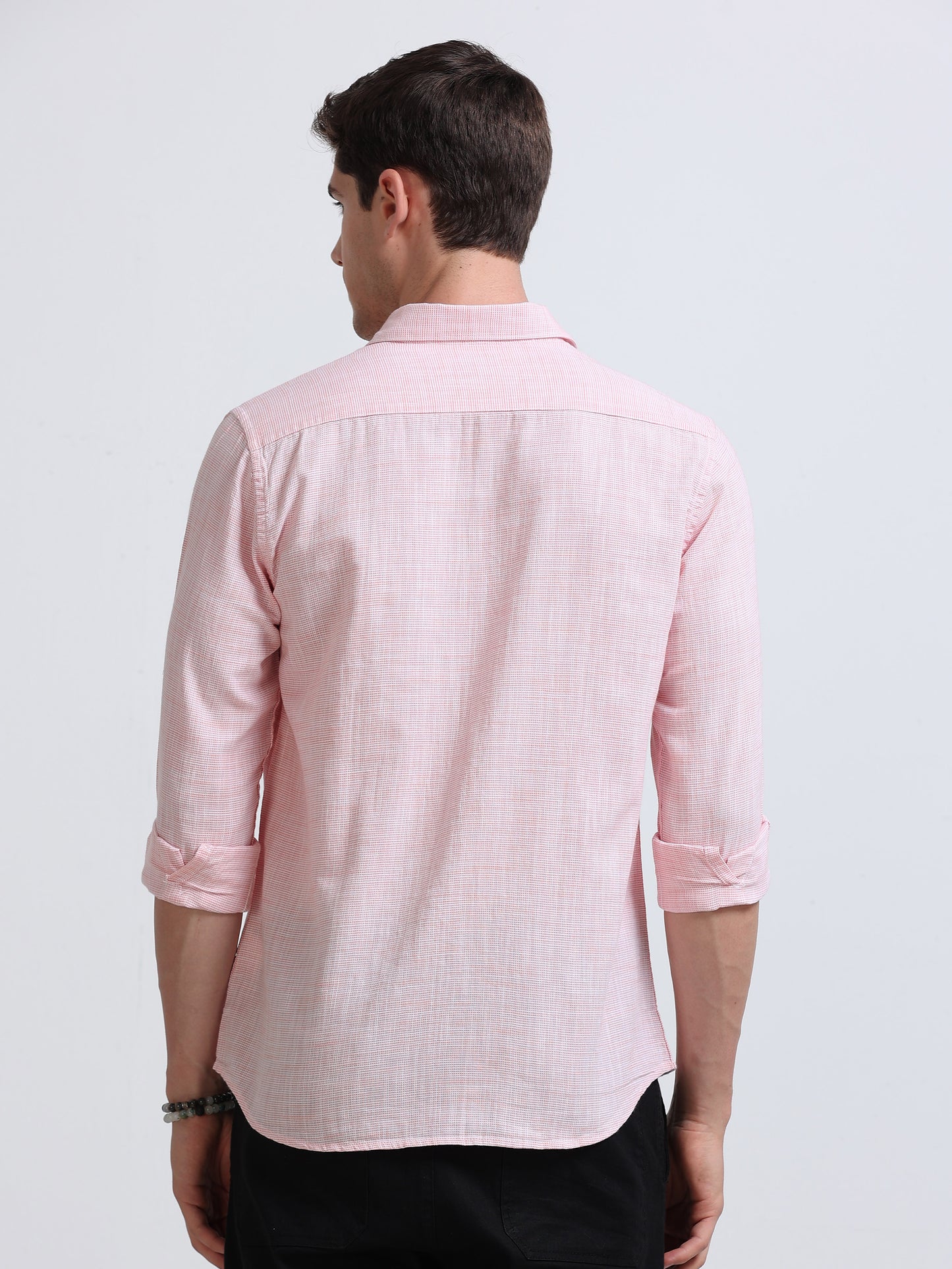 Blush Pink Linen Casual Shirt