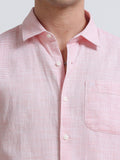 Blush Pink Linen Casual Shirt