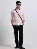 Blush Pink Linen Casual Shirt