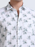 Blue Floral Print Full Sleeve Cotton Shirt