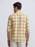 Yellow Ombre Check Full Sleeve Cotton Shirt