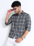 Black Charcoal Italian Cotton Linen Blend Shirt