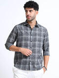 Black Charcoal Italian Cotton Linen Blend Shirt