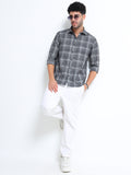 Black Charcoal Italian Cotton Linen Blend Shirt