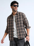 Ivory Moss Checks Cotton Blend Shirt