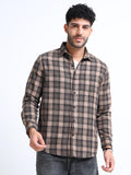 Ivory Moss Checks Cotton Blend Shirt