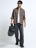 Ivory Moss Checks Cotton Blend Shirt
