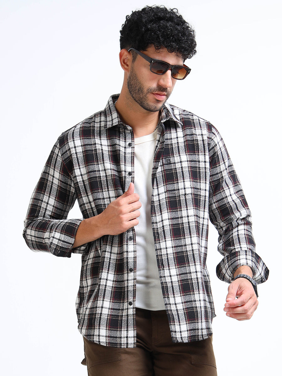 Black Rise Moss Checks Cotton Blend Shirt