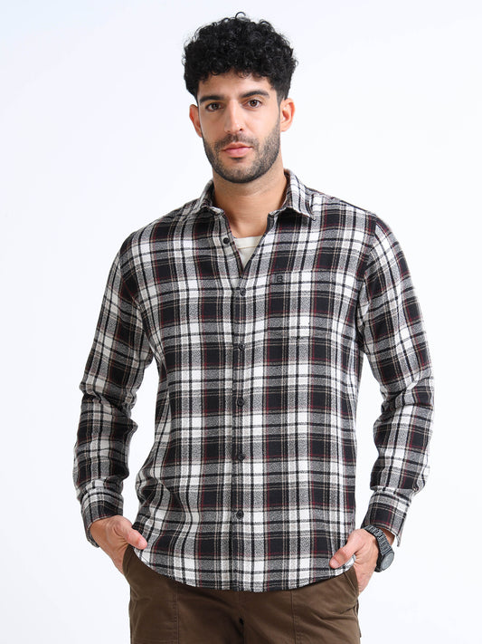 Black Rise Moss Checks Cotton Blend Shirt
