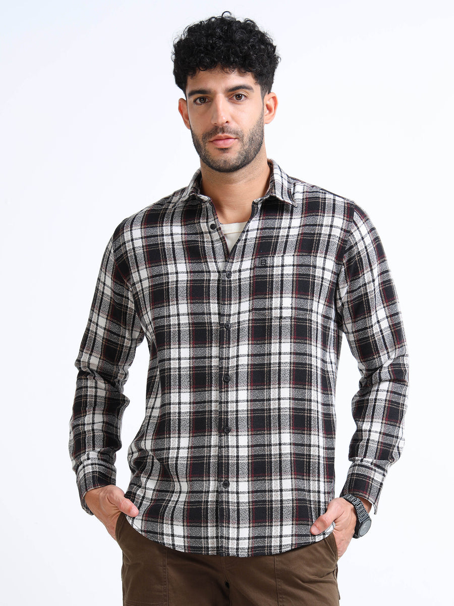 Black Rise Moss Checks Cotton Blend Shirt
