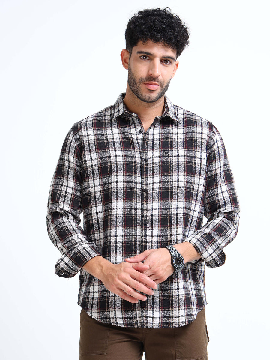 Black Rise Moss Checks Cotton Blend Shirt
