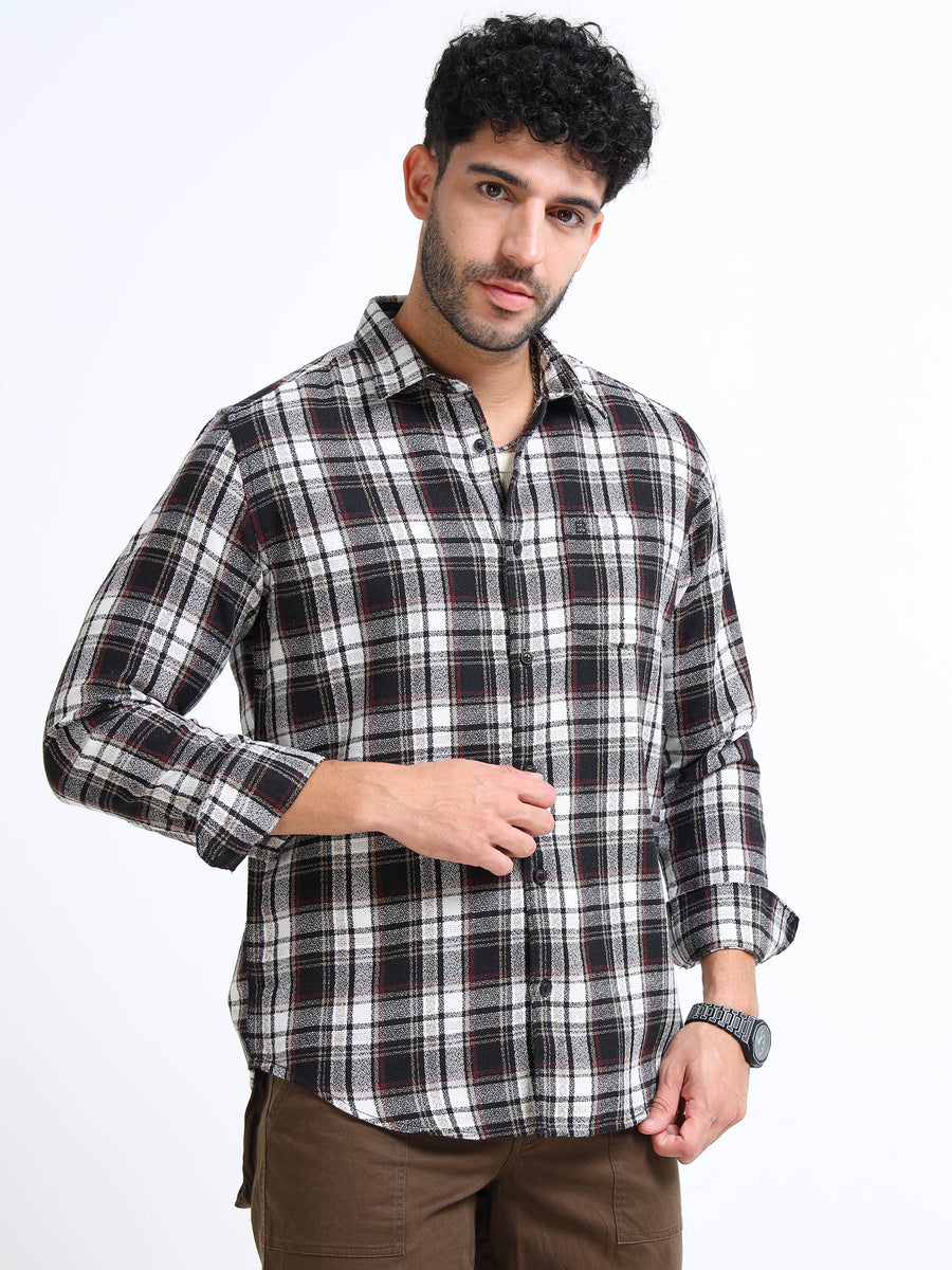 Black Rise Moss Checks Cotton Blend Shirt