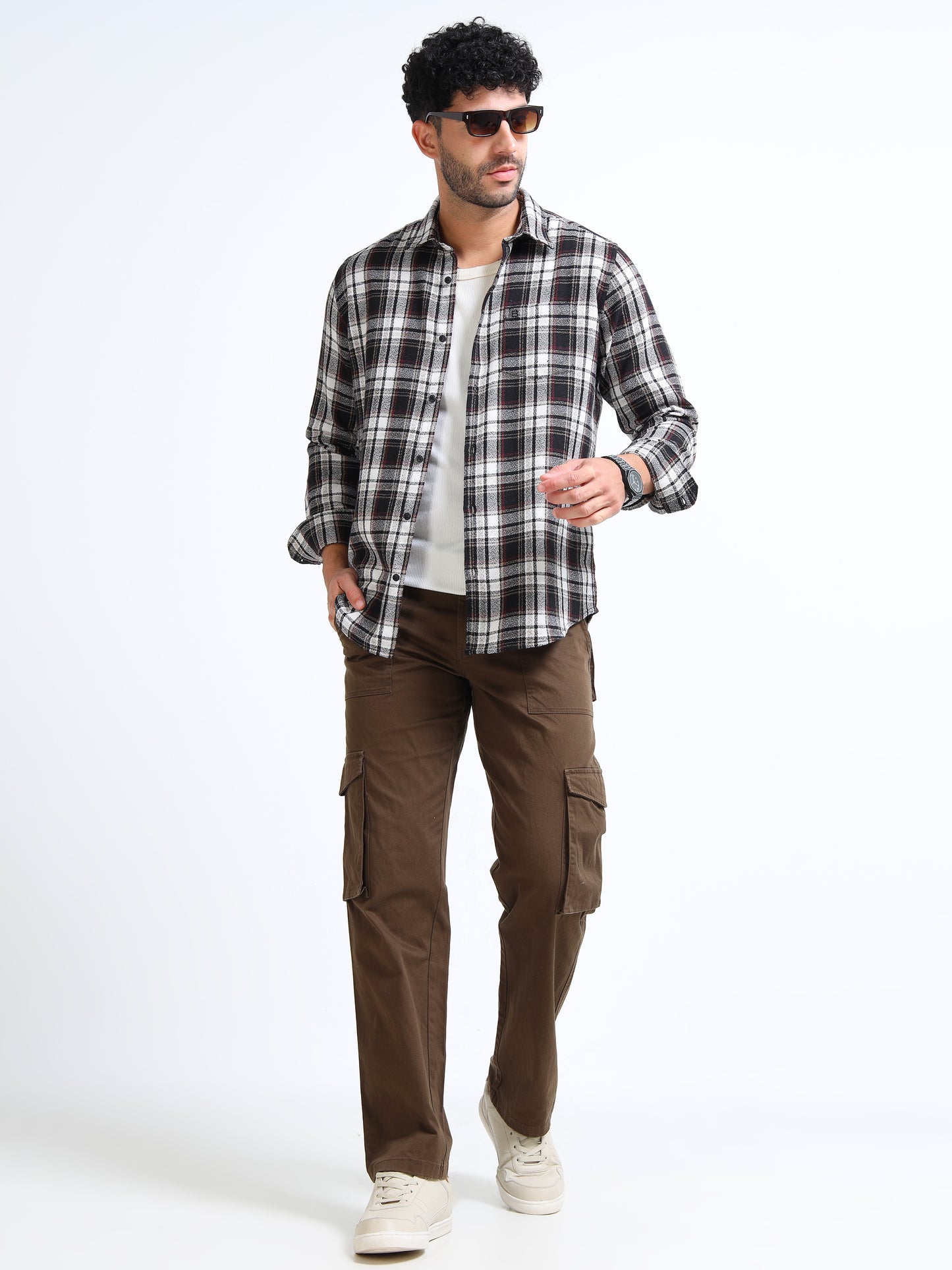 Black Rise Moss Checks Cotton Blend Shirt