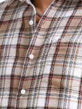 Peanut Moss Checks Cotton Blend Shirt
