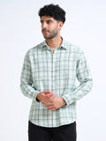 Green Checks Moss Cotton Blend Shirt