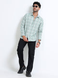 Green Checks Moss Cotton Blend Shirt