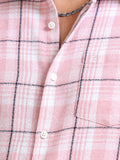 Pink Checks Moss Cotton Blend Shirt